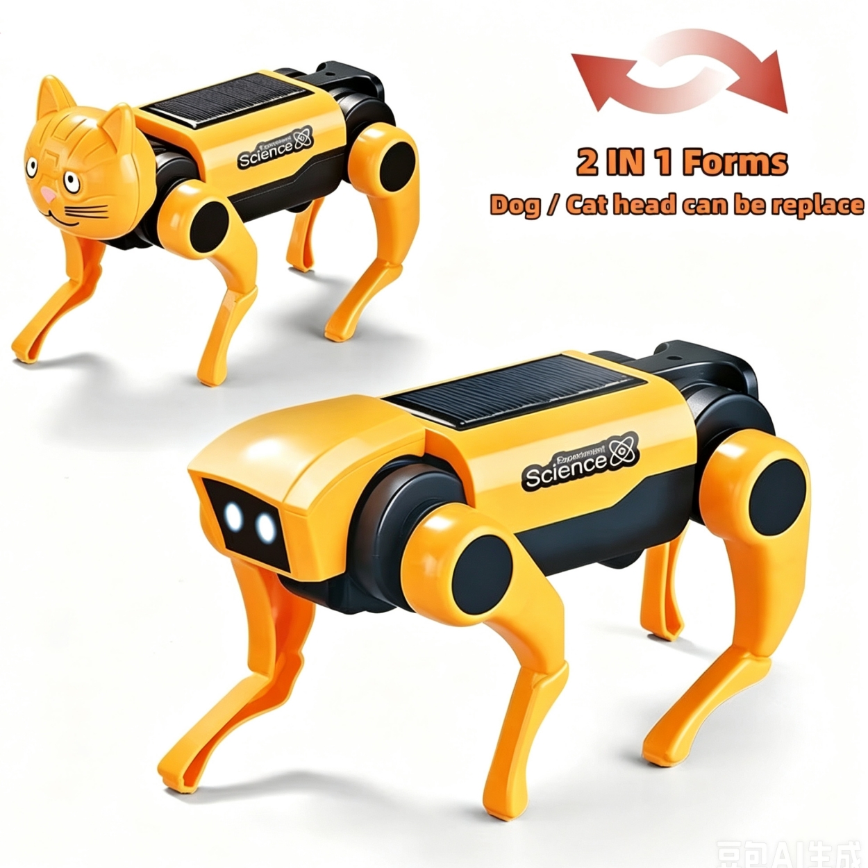 Science Project Robot - 2IN1 Solar Robot Dog Replaceable Cat