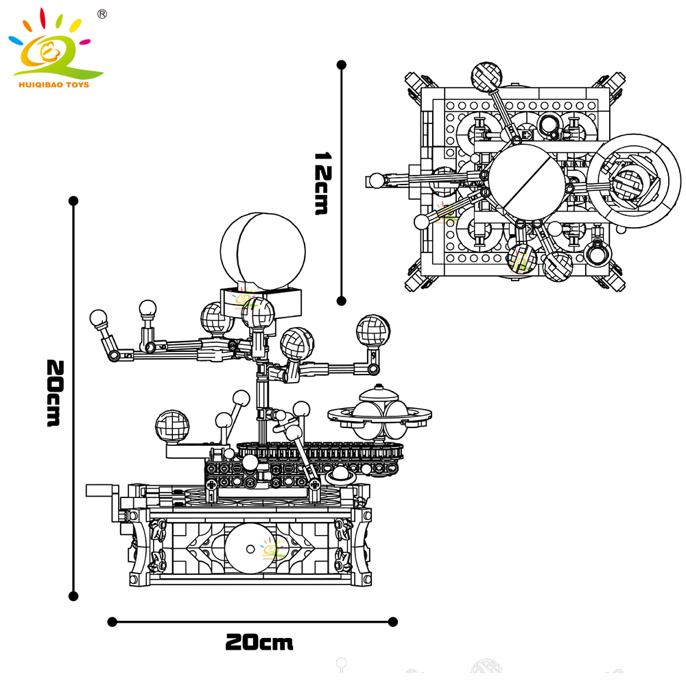 HUIQIBAO MOC Space Solar syste - Solar System Orrery のレビューと価格
